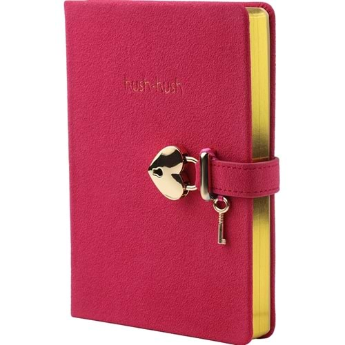 Vj Defter Hush Hush Kilitli 13x18 80 GR 160 YP Çizgili Fuşya 1330