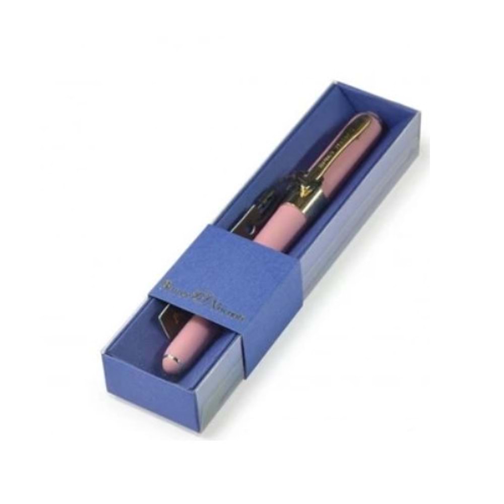 Bruno Visconti Tükenmez Kalem In Case Monaco 0.5 MM Blue Ink Kahverengi Gövde/Turuncu Kasa