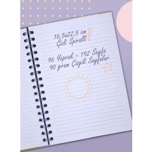 Victoria S Journals Gizli Spiralli Defter 17x24 96 YP Çizgili 124-1153
