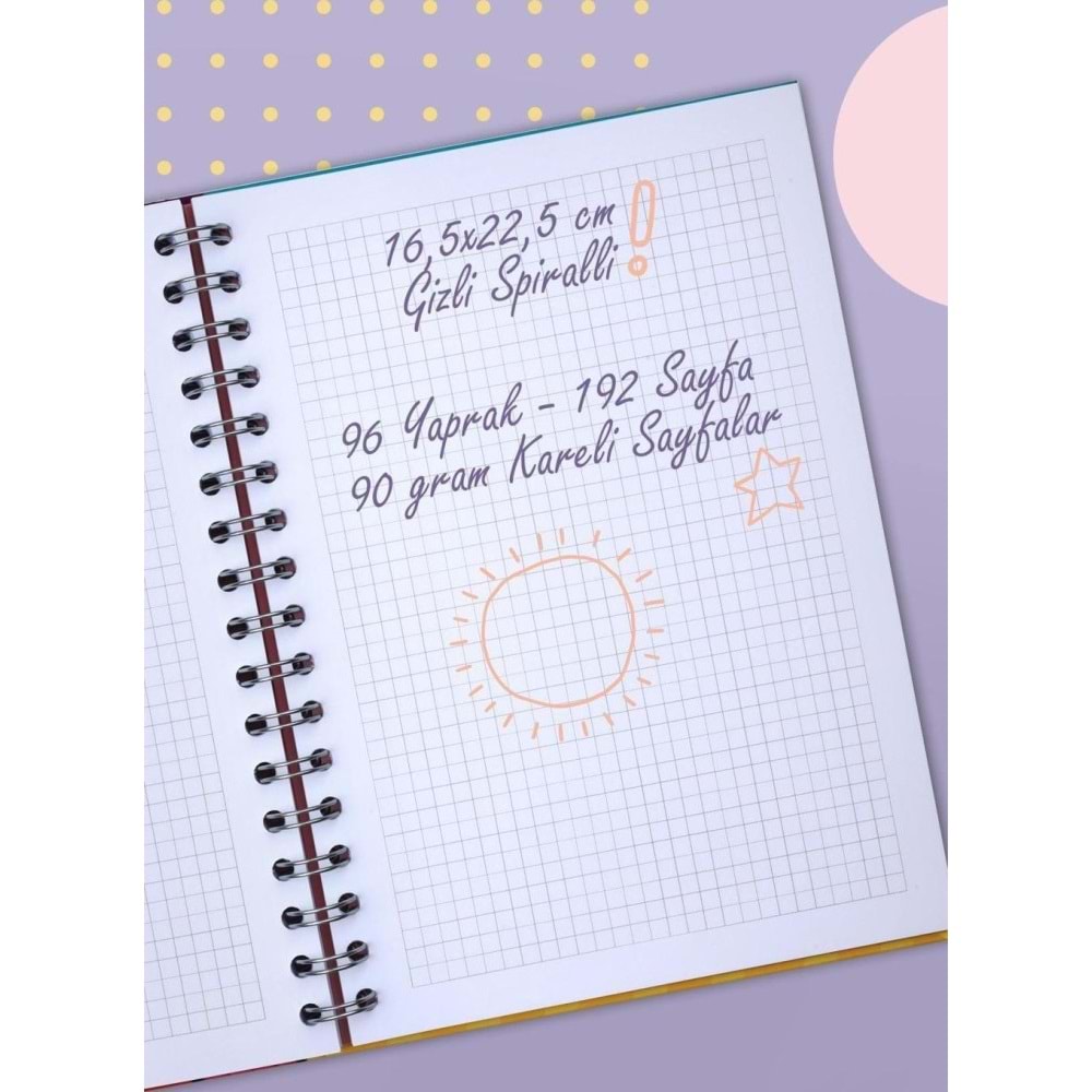 Victoria S Journals Gizli Spiralli Defter 17x24 96 YP Çizgili 124-1157