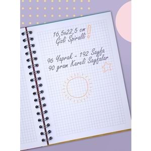 Victoria S Journals Gizli Spiralli Defter 17x24 96 YP Çizgili 124-1157