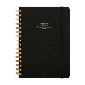 Victoria's Journals Canvas Sert Kapak Spiralli Defter A5 100GR 160 Sayfa Siyah