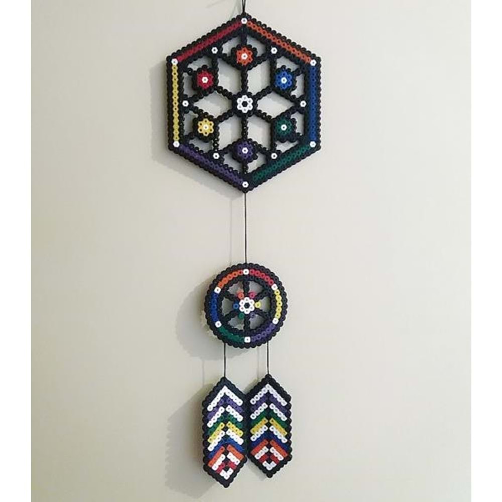 Ütü ile Yapışan 6000'li Renkli Boncuk-Tabla-Cımbız 3'lü Set