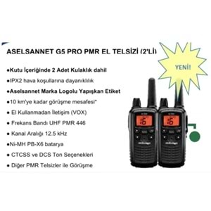 Aselsan ASN-M446-1000 G5 PRO PMR 2 li El Telsizi + Kulaklık