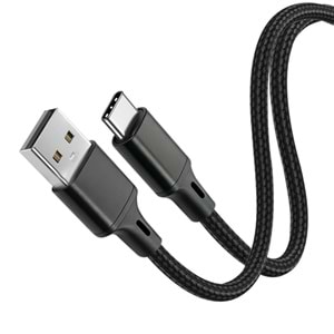 Vcom CU252 Type-C to USB 3m 15W (5V-3A) Örgülü Şarj Kablosu