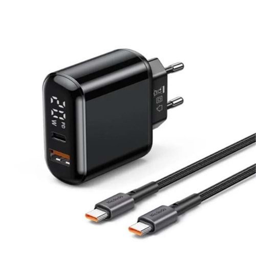 MCDODO CH-7172 PD3 20W 1 USB 1 TYPE-C GİRİŞLİ ŞARJ ADAPTÖRÜ USB-C TO USB-C -SİYAH