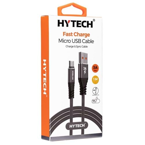 Hytech HY-X210 3A Micro Usb 1m Gri Data + Sarj Kablosu