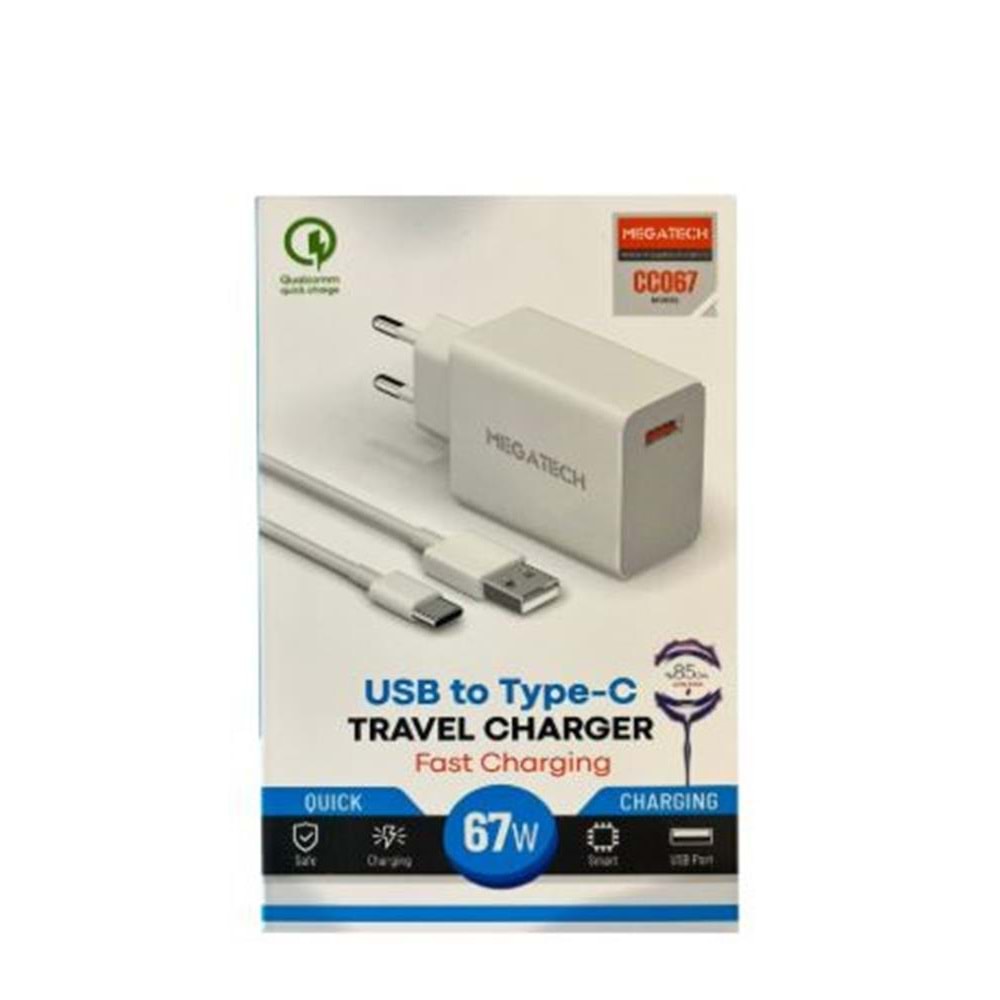 Megatech 45w Type-c Siyah Turbo Şarj EvŞarj Kafa