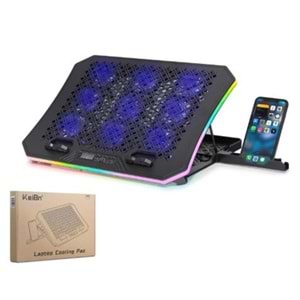 Hadron Dcxa19 Notebook Soğutucu 9-Fan + Telefon Standı 14-18 RGB Siyah