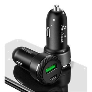 MCDODO CC-5970 36W PD+QC 3.0 1xType-C 1xUSB Girişli Araç Çakmak Şarj - Siyah