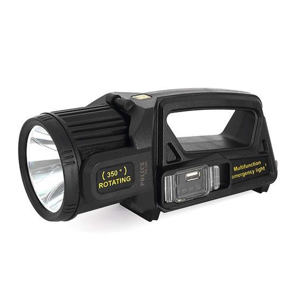 Polıce PS-384 Güneş Enerjili, Enerji Göstergeli, Telefon Şarj Etme Özellikli Spot Fener