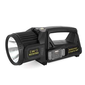 Polıce PS-384 Güneş Enerjili, Enerji Göstergeli, Telefon Şarj Etme Özellikli Spot Fener