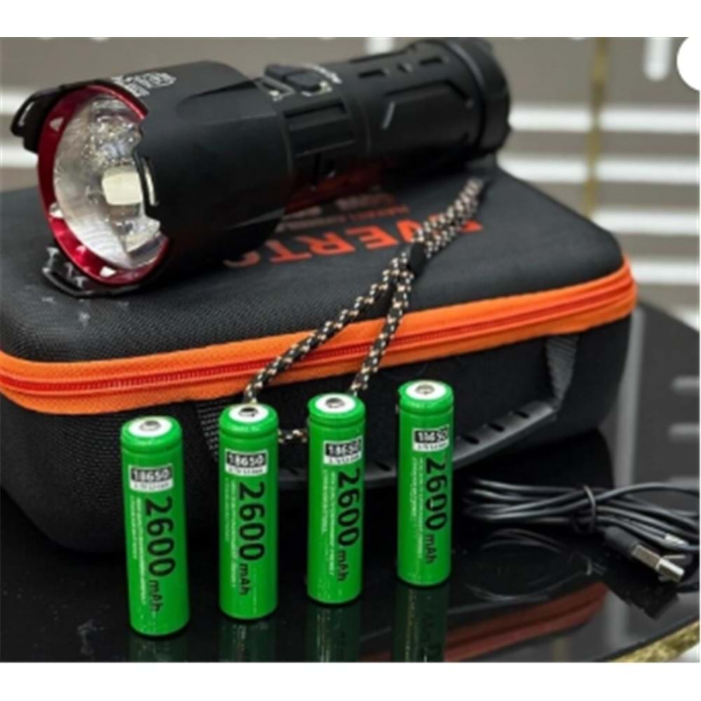 Everton RT-T709 Çantalı Metal Fener 60w 6000 lümen Led Gösterge 4-2600 mah Şarjlı Pil Zoomlu