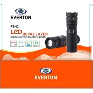 Everton RT-42 Metal Fener 5000lümen 50w Led Gösterge Şarjlı