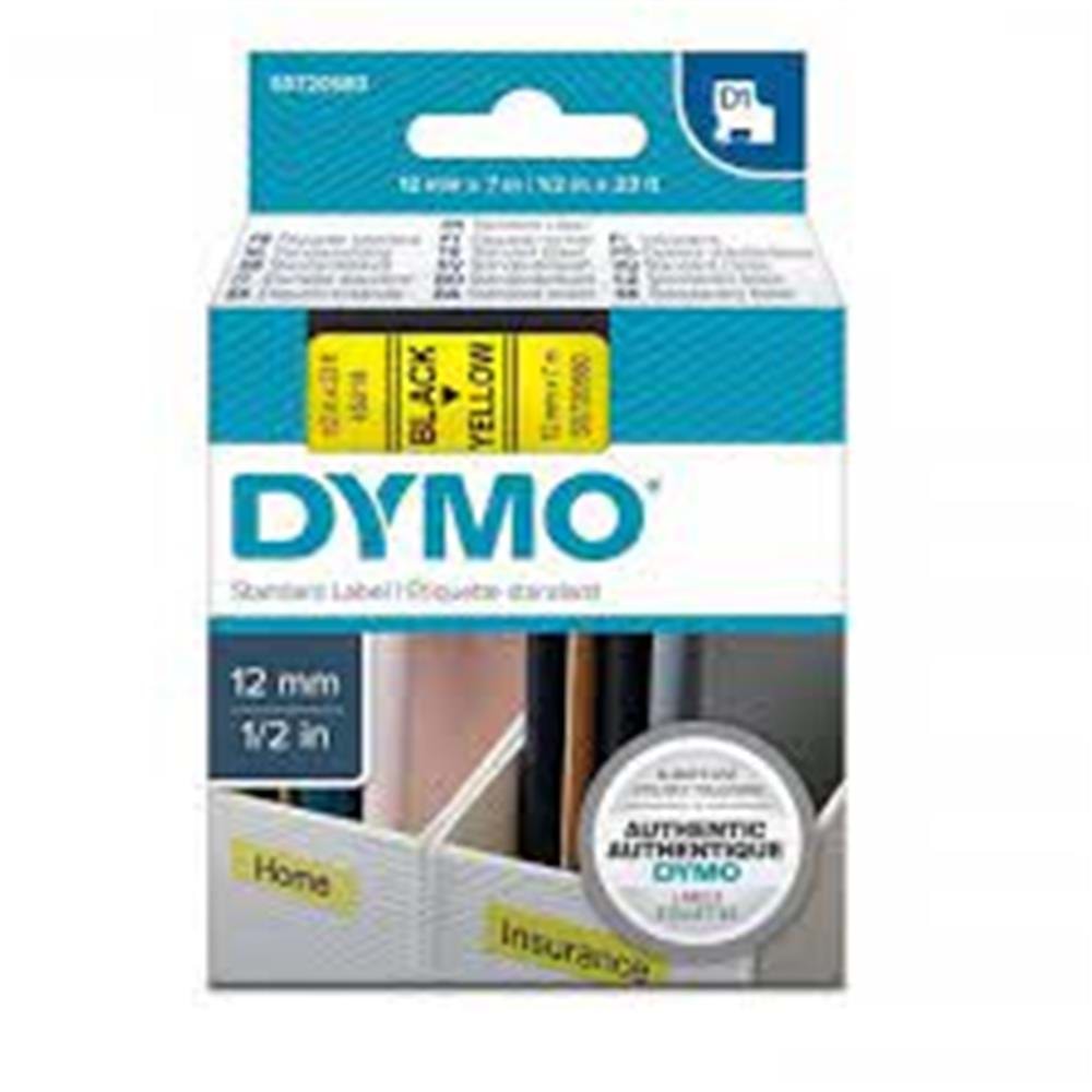 Dymo D1 Şerit Standart 12 MMx7 MT Sarı Üzerine Siyah 45018 S0720580