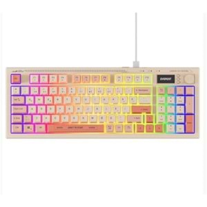 Everest KB-79 SILENT PRO Bej-Pembe-Turuncu SESSİZ RGB Q Membrane Oyuncu Klavyesi