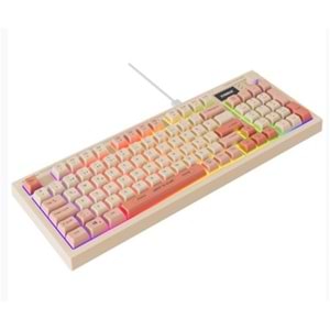 Everest KB-79 SILENT PRO Bej-Pembe-Turuncu SESSİZ RGB Q Membrane Oyuncu Klavyesi