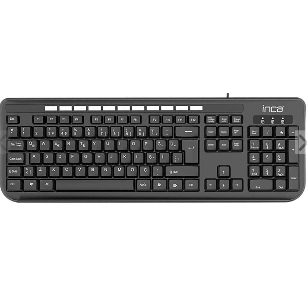 Inca IK-254QU Kablolu Q-USB Multimedya Black Laser Prınt Klavye (Kablo 1.5mt Uzunluk)
