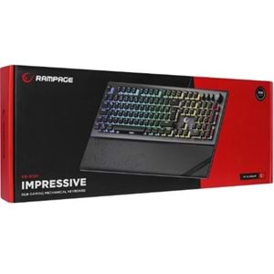 Rampage KB-R101 IMPRESSIVE Gri-Siyah USB RGB Aydınlatmalı İnce Tasarım Red Switch Oyuncu Klavyesi