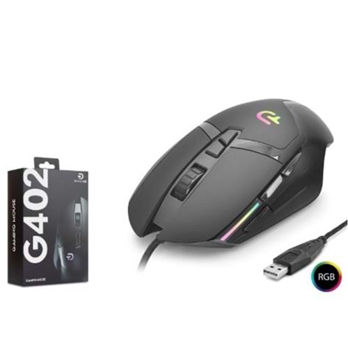 GOOD PRO G402 RGB Gaming Mouse 7200 DPI 7 Tuş 1000Hz Siyah
