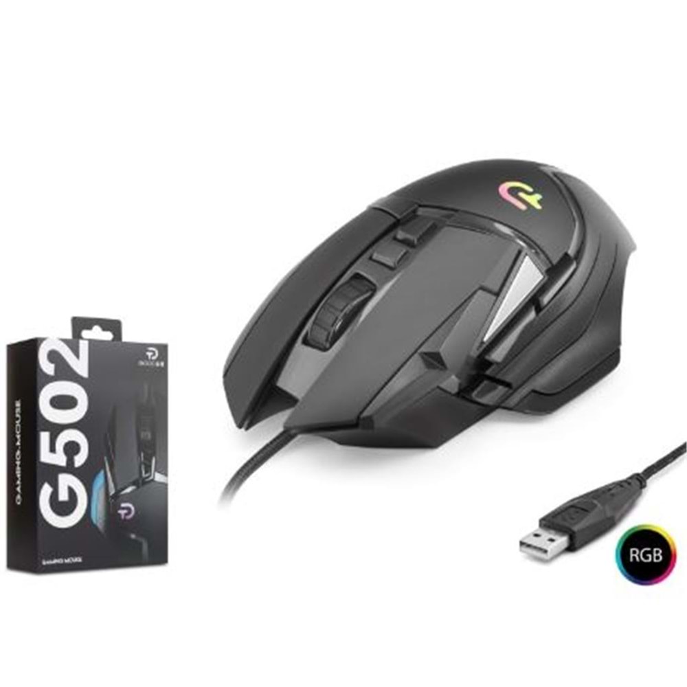 GOOD PRO G502 RGB Gaming Mouse 7200 DPI 6 Tuş 1000Hz Siyah
