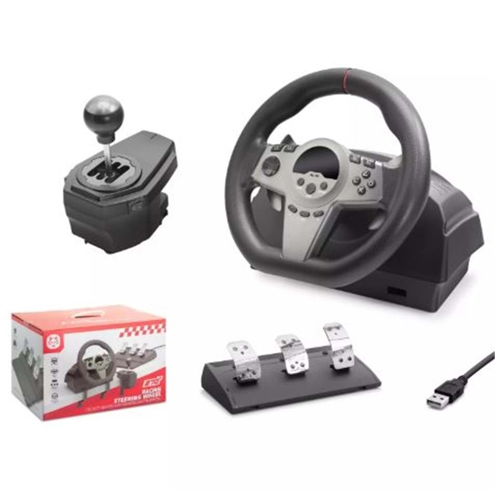 Nodar Nd757 Direksiyon Seti Siyah 270° Ps4-Ps3-Pc-Xbox One-N-Sw-Xbox Series-S P4 Slim P4 Pro Siyah