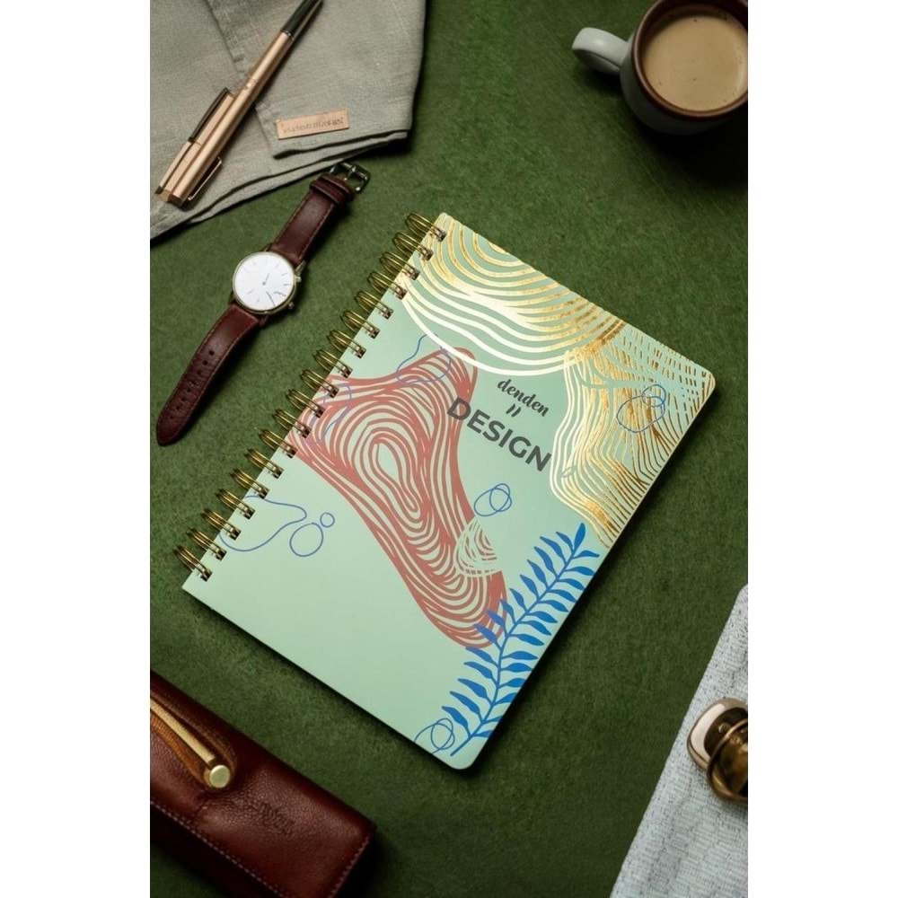 Denden Altın Spiralli Seri Redactar Yeşil 17x24