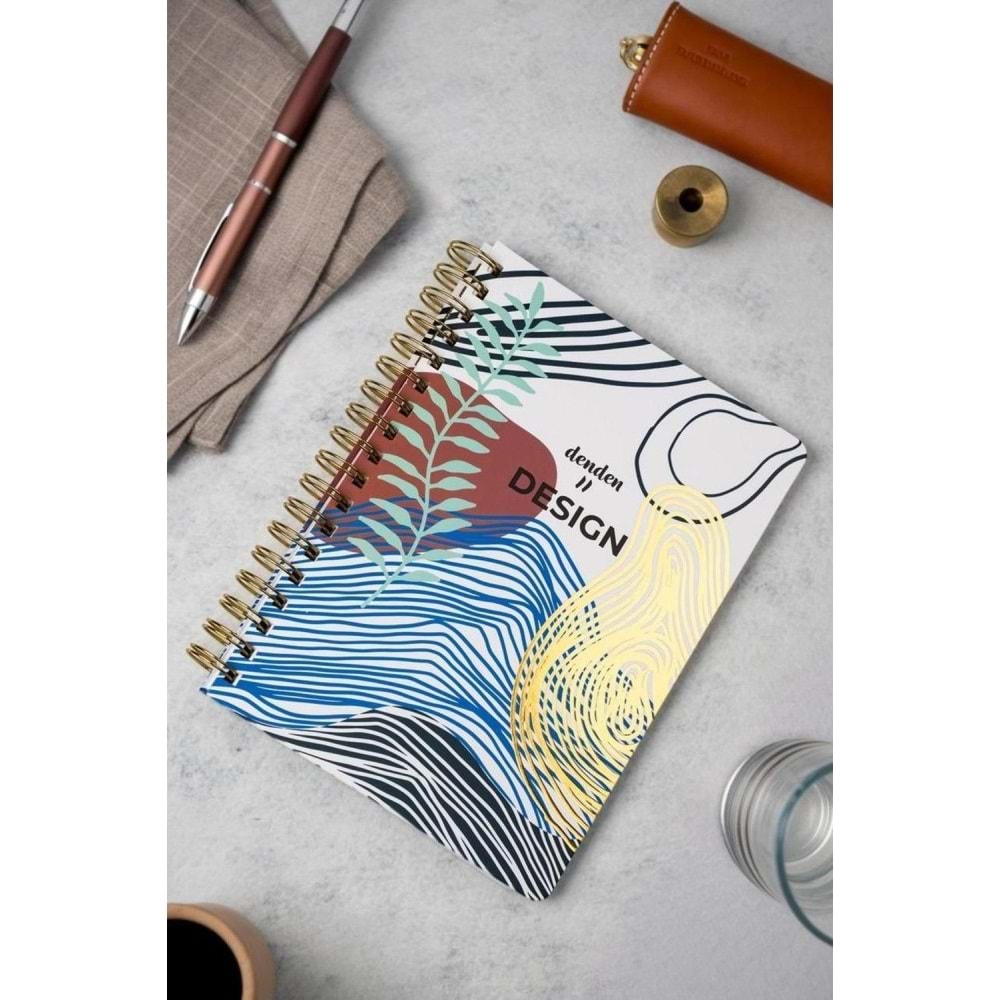 Denden Altın Spiralli Seri Redactar Beyaz 17x24