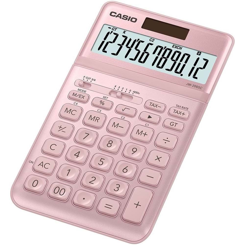 Casio JW-200SC-PK 12 Hane Pembe Masa Üstü Hesap Makinesi