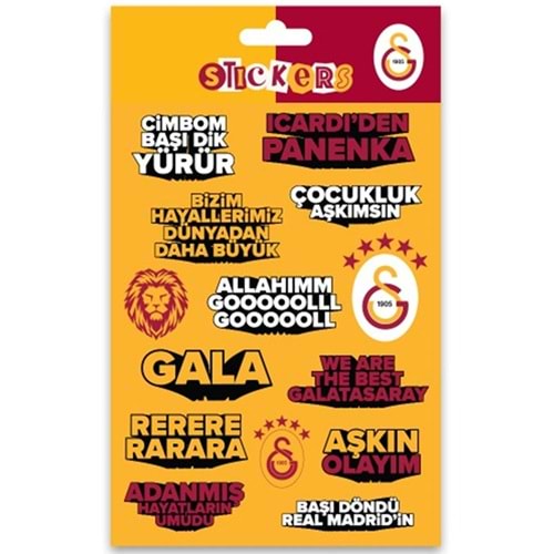 Gsst26015 Galatasaray Sarı Slogan Sticker Sheet