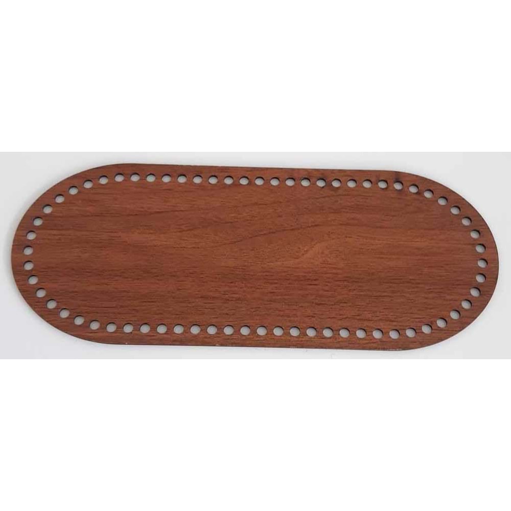 Çanta Aksesuar Ahşap 30X12 Cm Oval Çanta Tabanı (Koyu Renk)