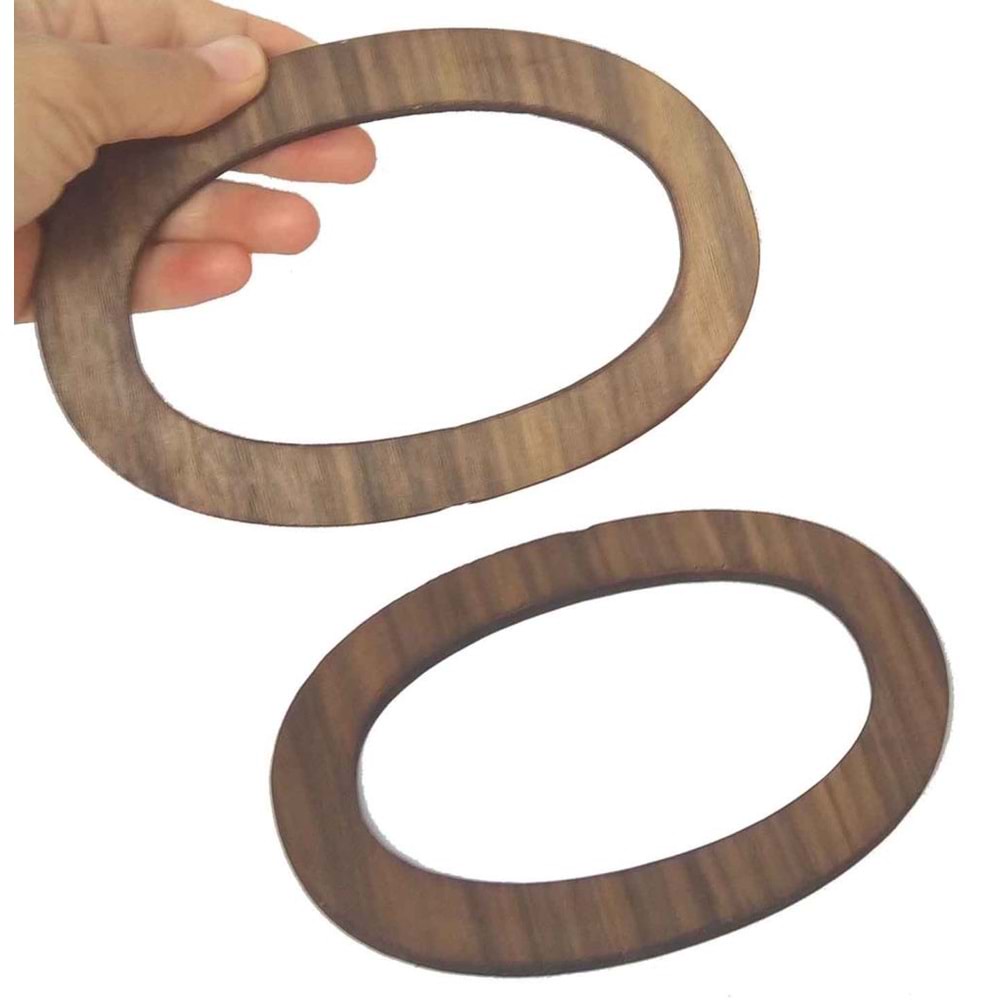 Çanta Aksesuar Oval Ahşap Çanta Sapı
