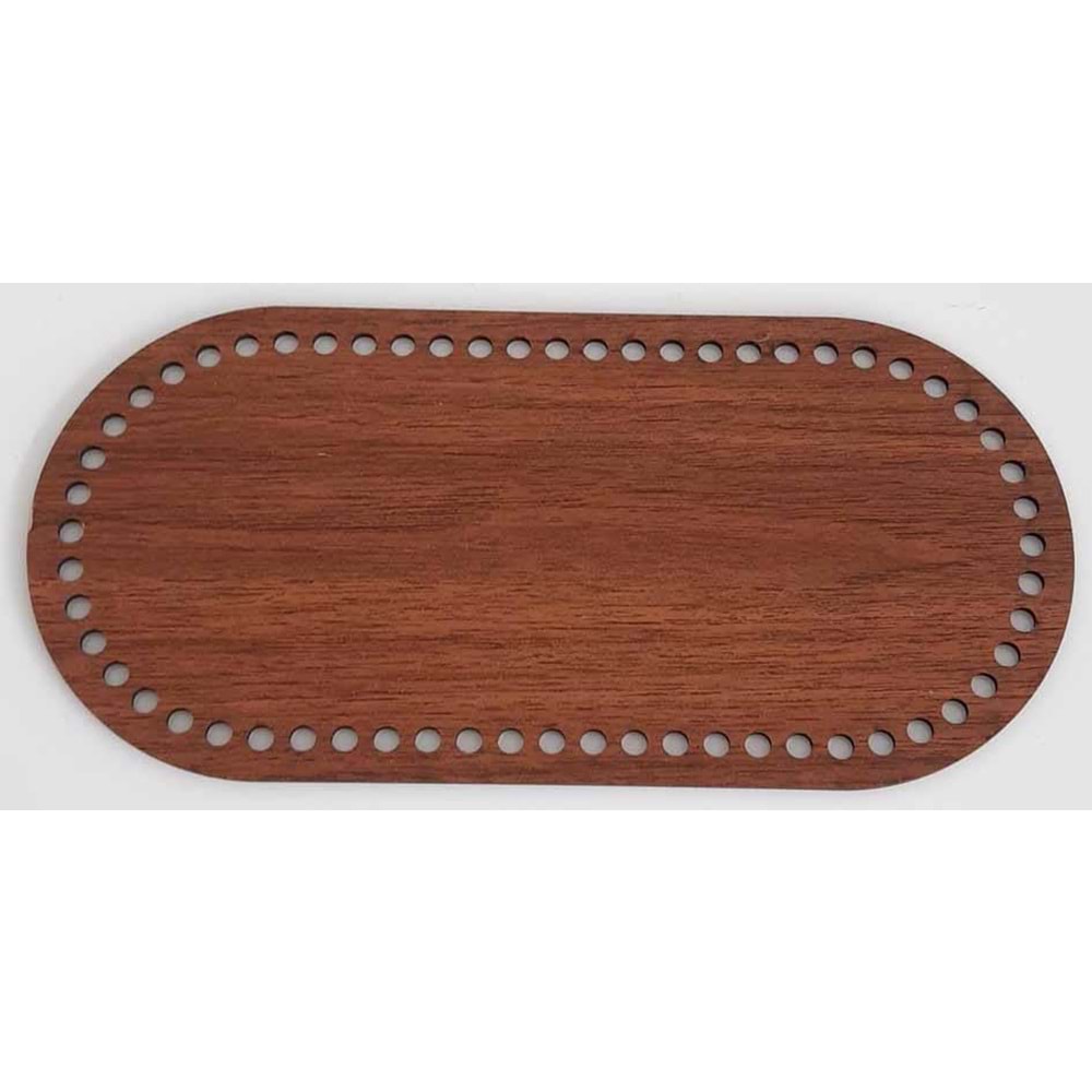 Çanta Aksesuar Ahşap 25X12 Cm Oval Çanta Tabanı (Koyu Renk)