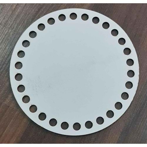 Çanta Aksesuar Ahşap, Beyaz 15 Cm Çapında Plaka