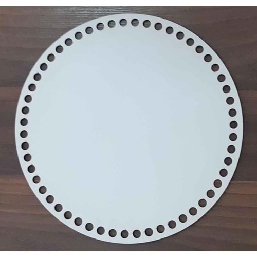 Çanta Aksesuar Ahşap, Beyaz 25 Cm Çapında Plaka