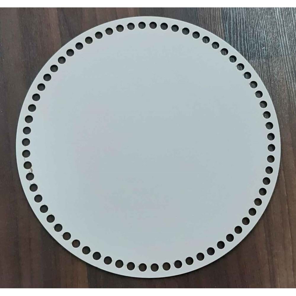 Çanta Aksesuar Ahşap, Beyaz 30 Cm Çapında Plaka