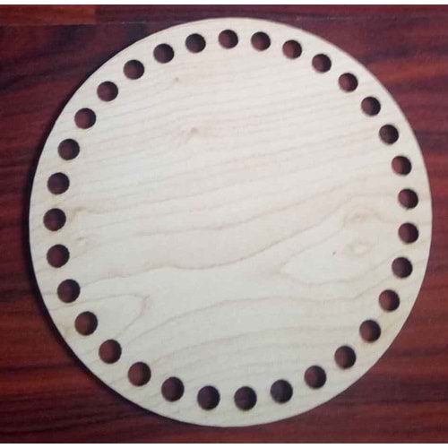 Çanta Aksesuar Ahşap 15 Cm Çapında Plaka