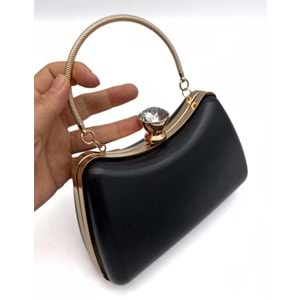 Çanta Aksesuar Abiye Çanta Kalıbı Tektaşlı Light Gold Metalli (NO:65)