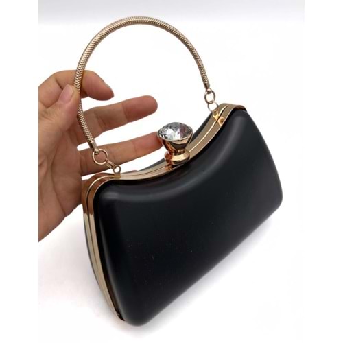 Çanta Aksesuar Abiye Çanta Kalıbı Tektaşlı Light Gold Metalli (NO:65)