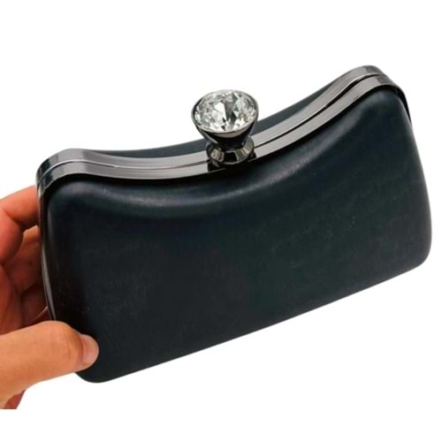 Çanta Aksesuar Abiye Çanta Kalıbı Tektaşlı Füme Metalli (NO:65)