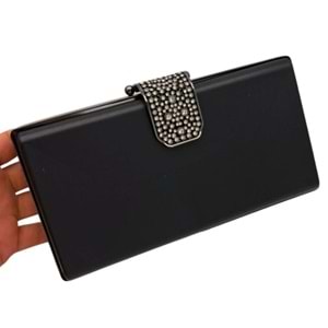 Çanta Aksesuar Abiye Çanta Kalıbı Taşlı Kapak Model Füme Metalli