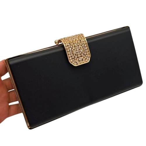 Çanta Aksesuar Abiye Çanta Kalıbı Taşlı Kapak Model Light Gold Metalli