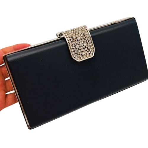 Çanta Aksesuar Abiye Çanta Kalıbı Taşlı Kapak Model Gümüş Metalli