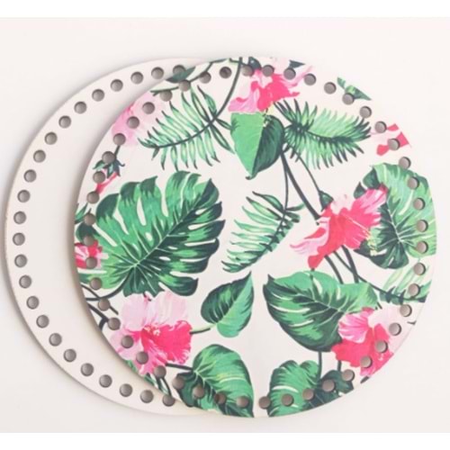 Çanta Aksesuar Ahşap 20 Cm Çapında Resimli Plaka Arkalıklı B Serisi No10