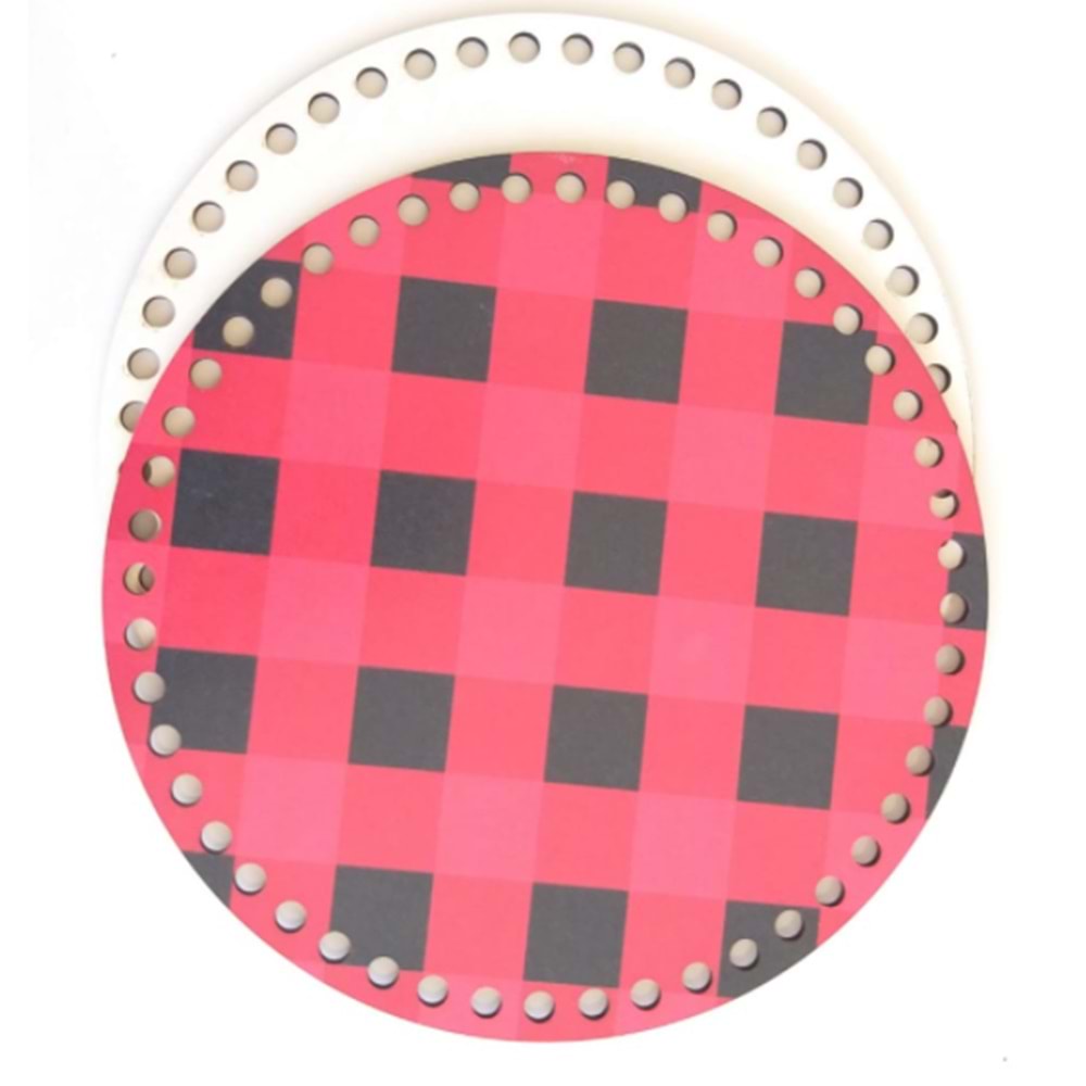 Çanta Aksesuar Ahşap 20 Cm Çapında Resimli Plaka Arkalıklı K Serisi No23