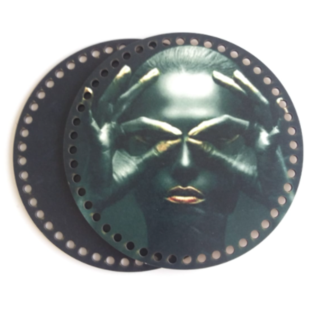 Çanta Aksesuar Ahşap 20 Cm Çapında Resimli Plaka Arkalıklı S Serisi No2