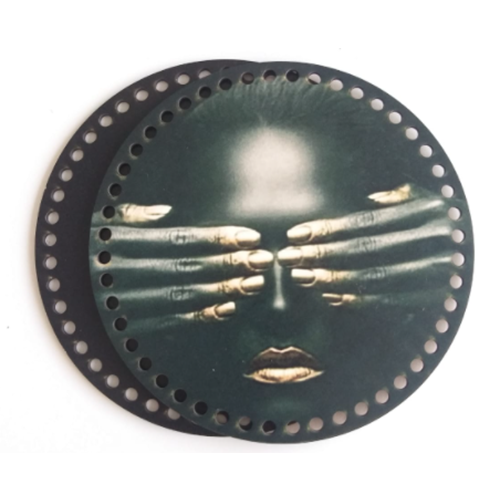 Çanta Aksesuar Ahşap 20 Cm Çapında Resimli Plaka Arkalıklı S Serisi No7