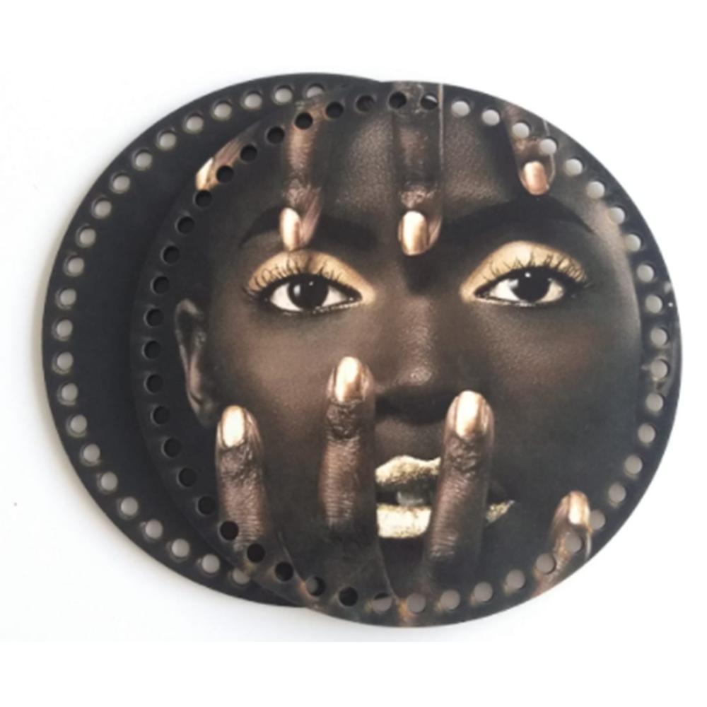 Çanta Aksesuar Ahşap 20 Cm Çapında Resimli Plaka Arkalıklı S Serisi No9