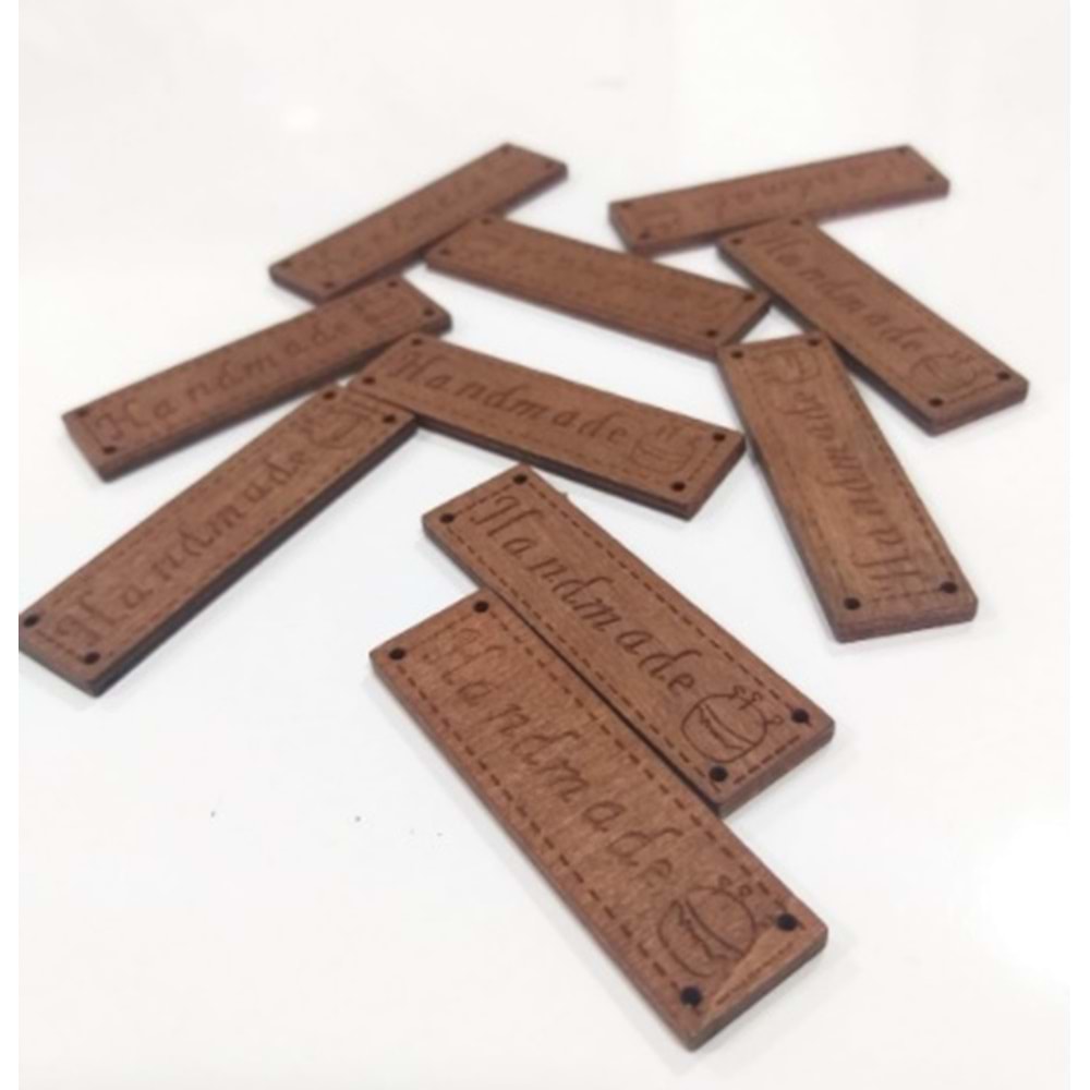 Çanta Aksesuar 1,8X6,2 Cm Ahşap Etiket 1 Adet No:1