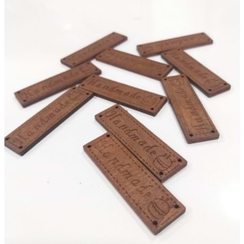 Çanta Aksesuar 1,8X6,2 Cm Ahşap Etiket 1 Adet No:1